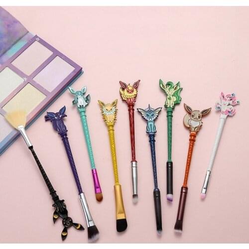 Fancy 6pcs Anime Theme Cosmetics Beauty Tool Makeup Brushes Powder Foundation Shadow Blush Black Soft Hair Highlighter Brush