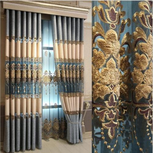 2021 New European Linen Water-soluble Embroidery Curtains Cloth for Bedroom Hollow Shade Curtains Fabric for Living Room