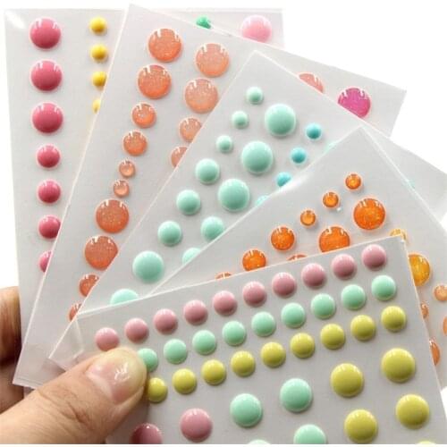 12 tpyes Sugar Sprinkles Enamel Dots Self adhesive Resin Sticker for Scrapbooking DIY Crafts Card Making Decoration