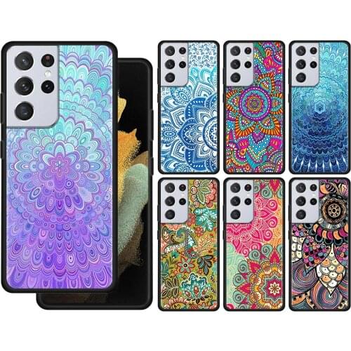 Mandala Chakra Yoga Case For Samsung Galaxy S21 S20 UltrA S21 S20 FE S10 S9 S8 Plus S7 Edge S10Lite S10e Shell Cover Silicone