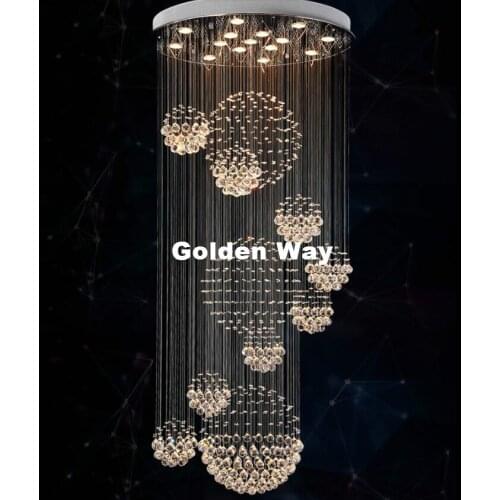 D80cm H220cm LED Crystal Lighting Modern Pendant Lamp Living Room lustres de cristal Decoration Modern Home Lighting Indoor Lamp