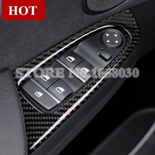 Carbon Fiber Car Door Armrest Window Switch Trim Cover For BMW X3 F25 2011-2013 4pcs Car accesories interior Car decoration