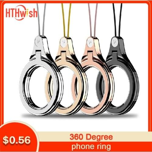 Universal 360 Degree Finger Ring Lanyard 2 in 1 Mobile Holder Metal Stand and Ring Hang Rope For Smartphone phone U Disk