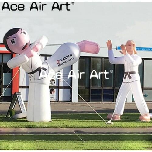 High quality karate figure inflatable kicking taekwondo doll with blower for advertising andevent