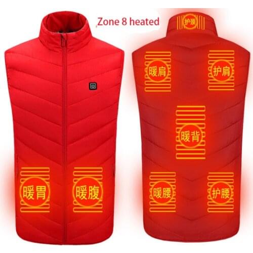 New Heated Vest Jacket Women Men Outdoor Coat Intelligent Electric Heating Thermal Clothes Winter Heated Hunting Hiking Vest