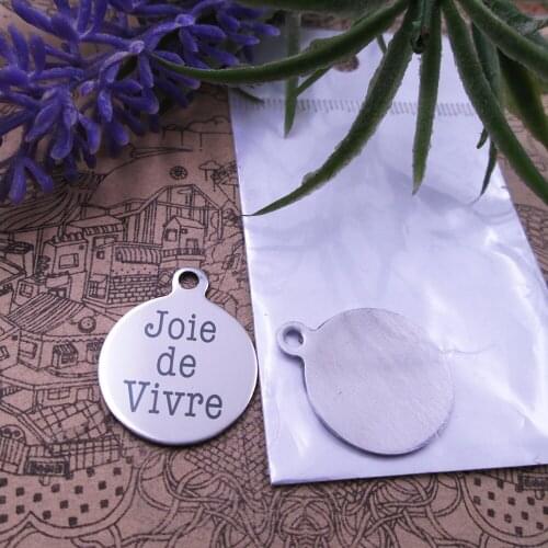 20pcs--"Joie de Vivre"stainless steel charms 5 styles for choosing DIY Charms for necklace bracelets