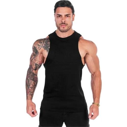 2021 Bodybuilding Fitness Stringer Men Tank Top Solid Muscle Vest Sportswear Sleeveless Undershirt Mens Gyms Tank Tops Shirt