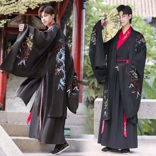 2021 chinese ancient tradition hanfu costume men traditional male cosplay ancient swordsman costume vintage hanfu sets for men