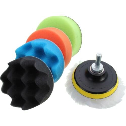 6Pcs 3inch Sponge Polishing Waxing Buffing Pads Kit for Car Polisher