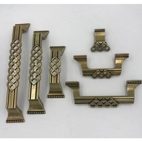 96 128mm 160mm european retro style Hollow out bronze kitchen cabinet wardrobe handle antique brass drawer cupboard knob pull 5"