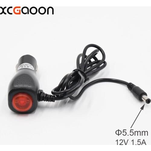 XCGaoon Diameter 5.5mm Port 12V 1.5A Car Charger Adapter With Switch, input DC 12V-24V, Length 1.2 meter (3.9ft)