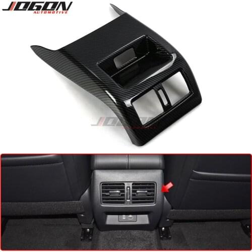 Car Interior Rear Seat Air Vent Dashboard Outlet Panel Decoration Cover Trim For Nissan Altima L34 2019 2020 Carbon Fiber Look