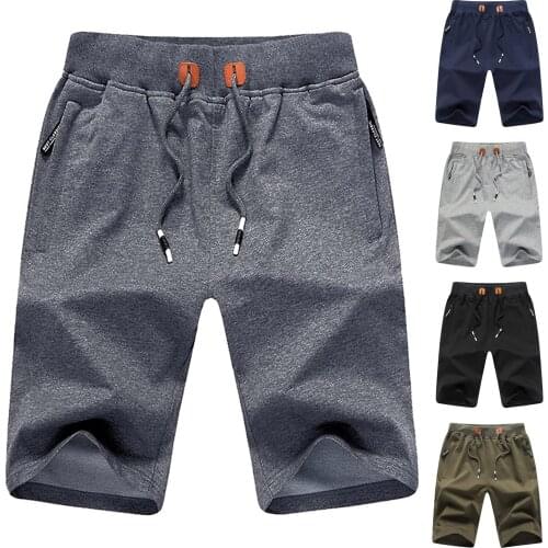 Brand Men Short Sweatpants Cotton Jogger Mens Casual Shorts 2021 Summer Mens Elastic Waist Beach Shorts Bermuda Clothing Pants