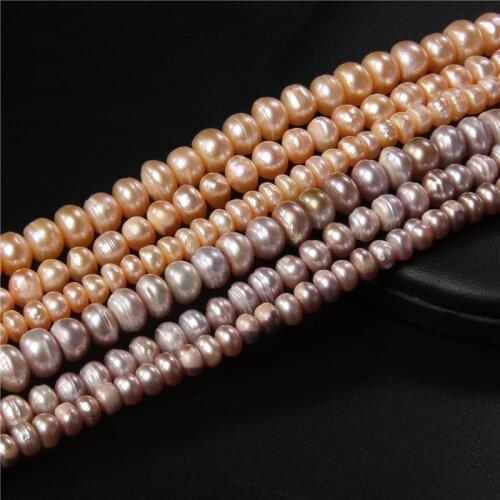 Genuine Natural Pearl Beads Button Shape Freshwater Pearl Loose Beads For Jewelry Making Bracelet Earrings Necklace DIY 14"