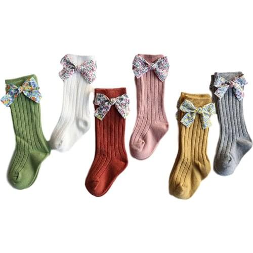 Citgeett Fashion Solid Newborn Baby Girls Floral Bowknot Socks Fashion Stockings Accessories