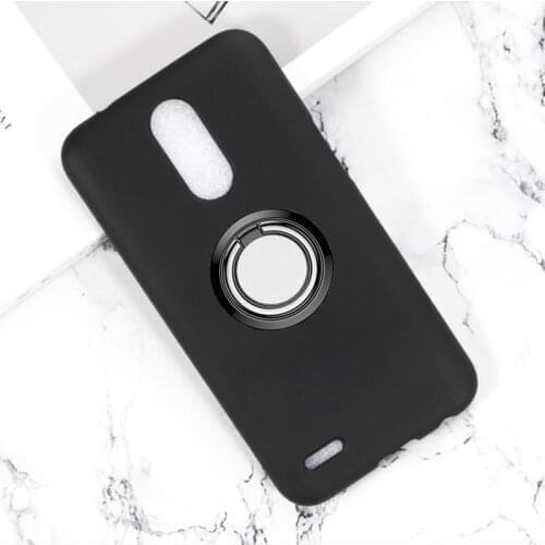 For LG K10 (2017) Back Ring Holder Bracket Phone Case Cover Phone TPU Soft Silicone Cases for LG X400 M250N M250, LGM-K121K