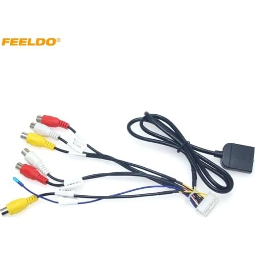 FEELDO 20-pin Extended Interface RCA AUX-IN/OUT Cable With SIM Slot For Android Head Unit Stereo #HQ6345