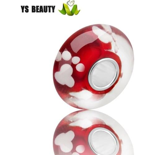 Foot glass Beads manufacturer original lamp safety chain 925 sterling silver beads suitable for original bracelet jewellery