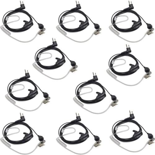 10Pcs Clear Tube Earpiece Headset PTT Mic for Motorola Radio CP040 CP180 CP200 DP1400 EP450 EP350 Walkie Talkie Ham Radio