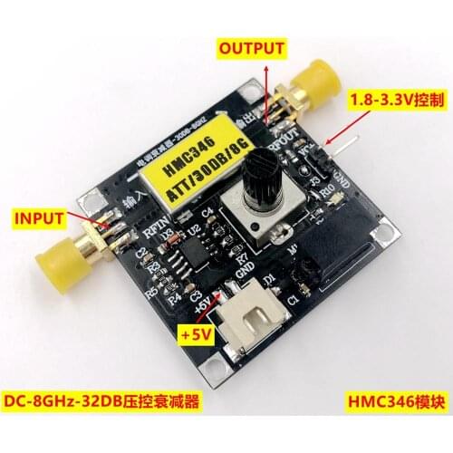 HMC346 module DC-8GHZ VOLTAGE variable attenuator control linear attenuator shield for Communication Ham Radio