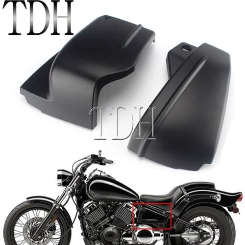 Motorcycle Left Right Side Battery Cover Fairing Guard ABS Matte Black For Yamaha V-Star DragStar 650 XVS650A Custom Classic