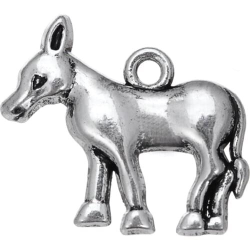Small Metal Walking Donkey Animal Charms