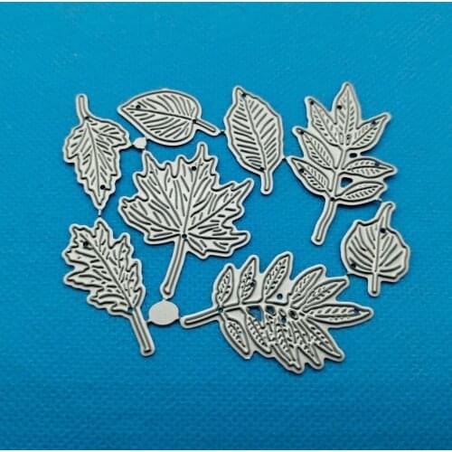 Metal Cutting Dies 8pc Leaves Set Spring Fall DIY Scrapbooking Paper Craft Handmade Album Card Punch Art Die Cut