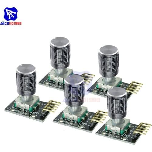 Diymore 5PCS/Lot KY-040 Rotary Encoder Module with 15x16.5 mm Potentiometer Rotary Knob Cap for Arduino