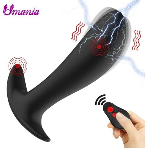 Electric Shock Male Prostate Massager Wearable Anal Plug Vibrator Wireless Remote Dildo Vibrator Butt Plug Anal Dilator Sex Toys