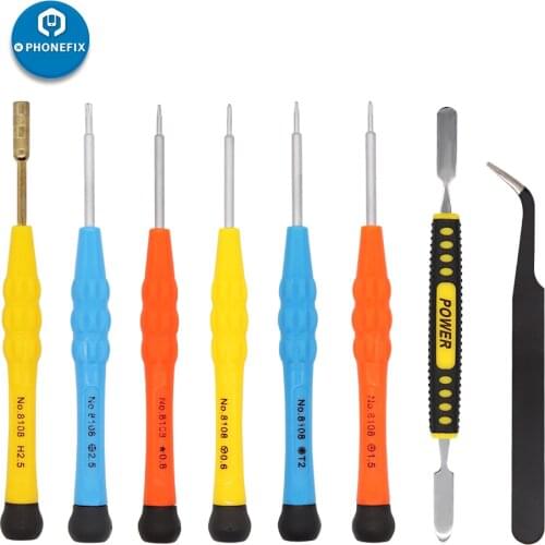 PHONEFIX 8pcs Precision Screwdriver Set Screen Repair Kit with Tweezer Spudger Opening Tools for iPhone Repair Electronics Tool
