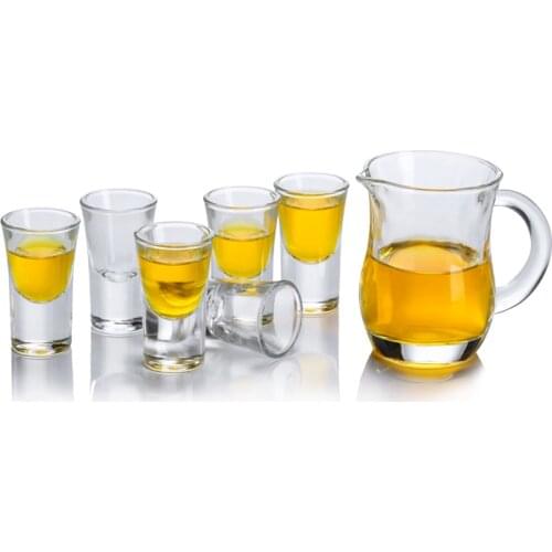 Modern Creative Glass Cup Set Chinese Luxury Drinking Game 6 Shot Glass Dispenser Cup Set Liquor Vasos Chupito Barware DG50BS