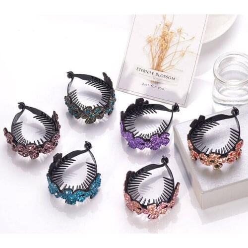 2021 New Meatball Hair Accessories Women Hair Claws Headwear Rhinestone Flower Hairpin Bird Nest Floral Twist Clip 9 Colors