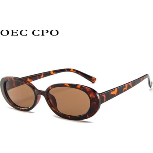 OEC CPO Small Oval Sunglasses Women Vintage Vintage Round Sunglasses Men Female Brand Designer Trendy Eyeglasses UV400 O647