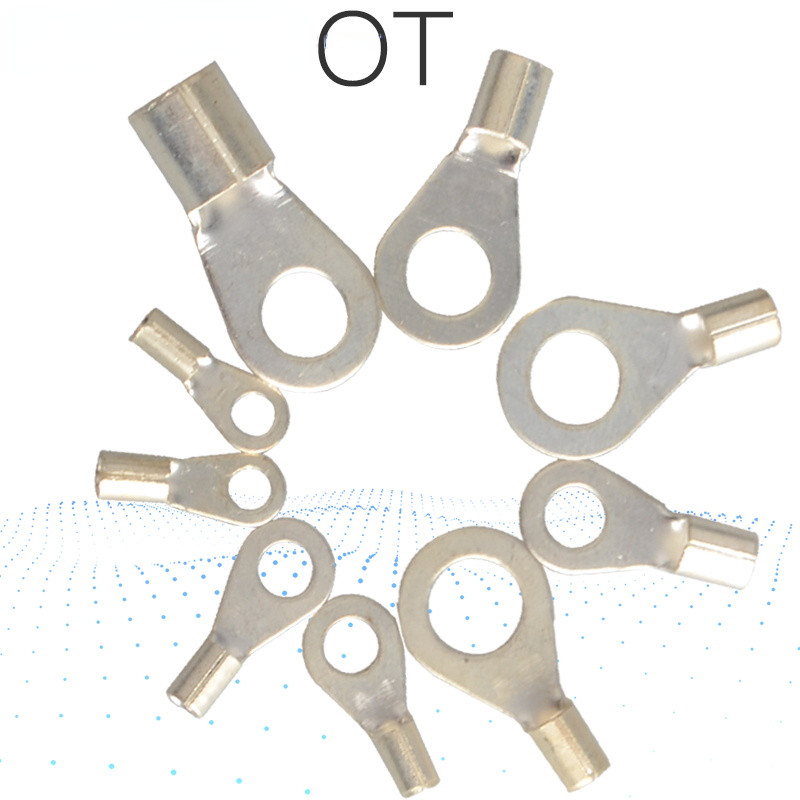 OT1-3 OT1-4 OT2.5-4 Brass Copper Lug Non Insulated Round Circular Nake O Ring Cable Wire Cold Press Connector Crimp Terminal