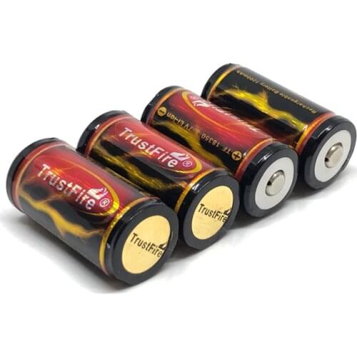 10PCS/LOT TrustFire 18350 3.7V 1200mAh Rechargeable Lithium Battery Protected Batteries with PCB For Flashlights Torches