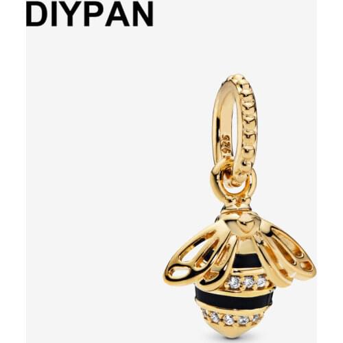 Fit Original Pandora Charms Bracelet 925 Sterling Silver Queen Bee Pendant Bangle Women Fashion Jewelry DIY Berloque