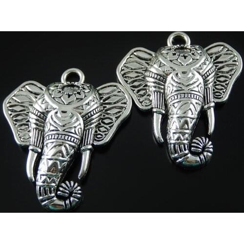 GraceAngie 5PCS 55*47*8mm Jewelry color Imitation Elephant Nose Pendants For Jewelry Earring Finding Making Necklace Accessory