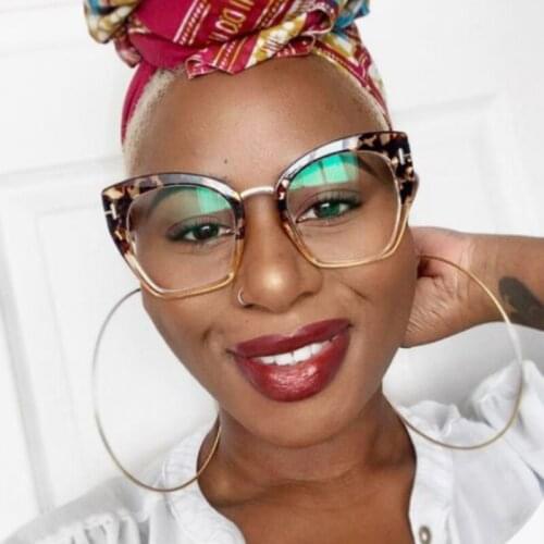 Transparent Computer Glasses Frame Women Men Square Cateye Eyewear T decoration Optical Spectacle Eyeglass Oculos Gafas UV400