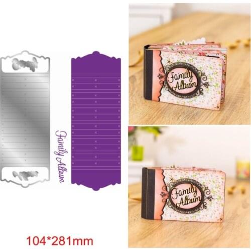 Family Album Sentence Letter Square Strip Frame Metal Cutting Dies Making Album Photos New Template Scrapbook Craft Die Cut DIY