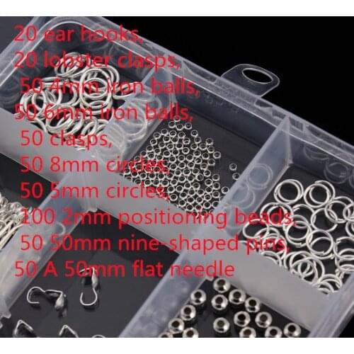 Mixed Styles DIY Jewelry Findings Material Beads Cup Earring Hook Ring Hook Pin Box Sets For Jewelry Making Findings dgf4s