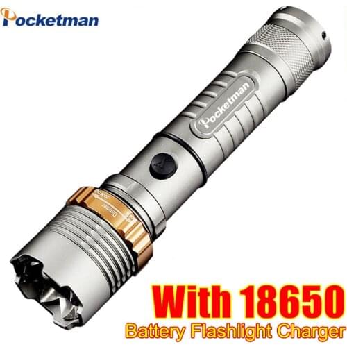 Zk50 LED Flashlight 4000 LM XML T6 Torch Zoomable Waterproof lanterna Led flash light with AC Charger + 18650 Battery