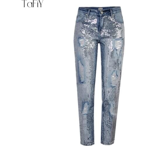 TaFiY Womens Ripped Jeans