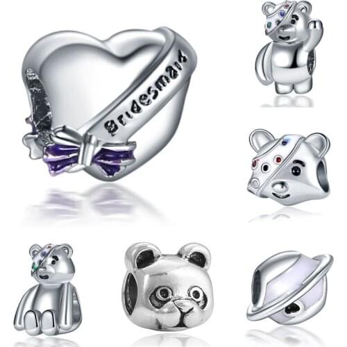 Charms plata clips plata de ley original bracelet jewelry making valentines day mary poppins bijoux sieraden beads