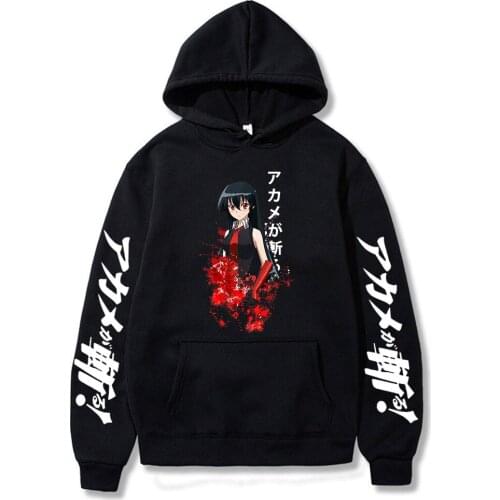 Hot Sale Japan Anime Akame Ga Kill Print Hoodie Sweatshirts Men Women Casual Cartoon Pullover Unisex Harajuku Streetwear Hoodies