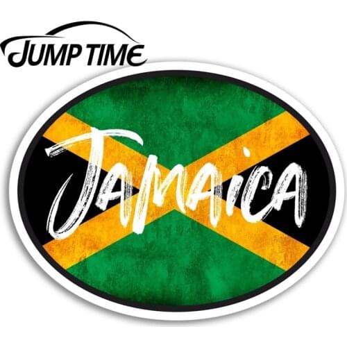 Jump Time for Jamaica Flag Vinyl Stickers Fun Travel Sticker Laptop Luggage Bumper Trunk Window Decal Car Accessories