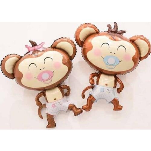 Monkey Foil Balloons 10pcs 16inch Inflatable Air Baloes Baby Shower Birthday Party Decorations Kids Toys Animal Theme Ballons