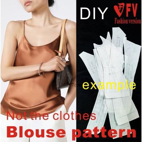 Clothing DIY pattern womens fashion suspender shirt 1:1 making sewing drawings BXS-58