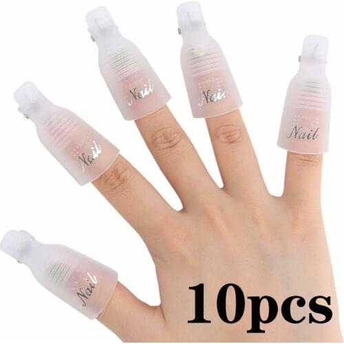 Nail nail remover clip 10 pcs nail remover clip soaking clip cap UV gel polishing phototherapy nail remover tool dead skin push