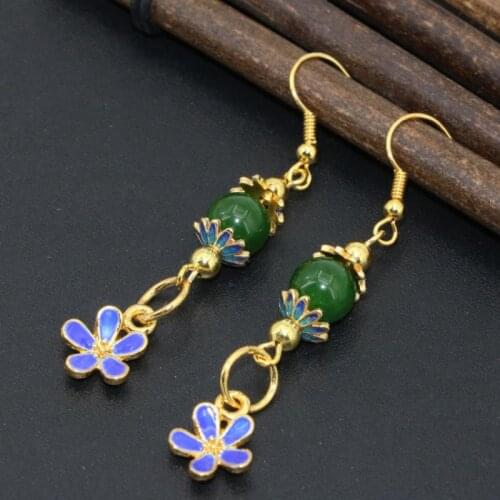 Charms Women Long Dangle Earring Bohemia Style Gold-Color Top Quality Drop Earring Copper Beads Elegant Eardrop Jewelry B2628