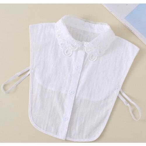 Adult Women White Fake Collar Neckwear Half Shirt Detachable Collar Female Removable Blouse Sweater Dress False Collar